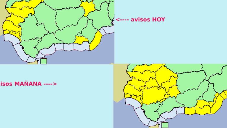 Mapa de avisos de AEMET