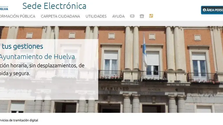 Captura de pantalla del portal municipal