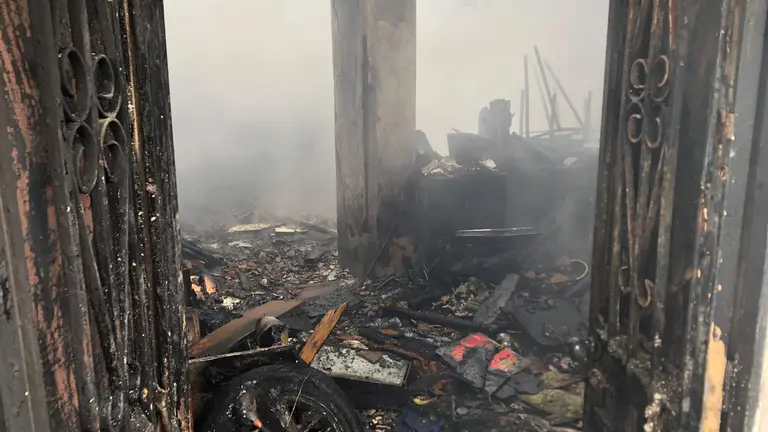 Incendio reciente en una vivienda