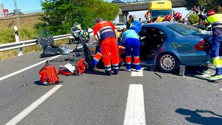 Un accidente en la carretera