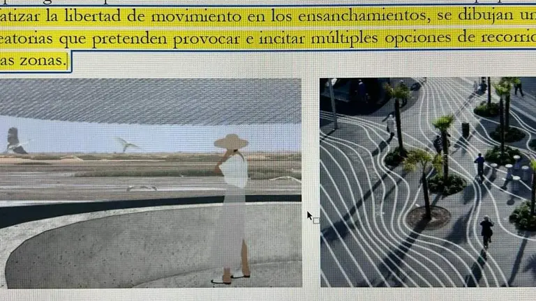 Imagen del proyecto de carril-bici de Marismas del Odiel con la explicaci&oacute;n de su dise&ntilde;o de l&iacute;neas curvas