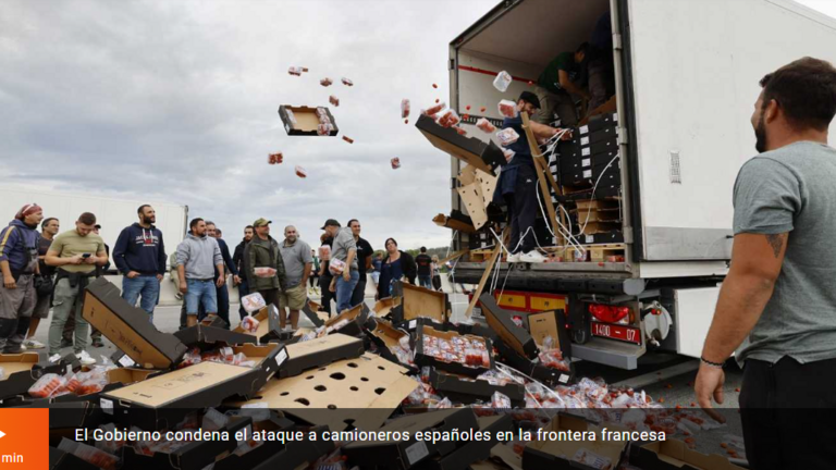 Captura de pantalla de RTVE.es de los vaciados de camiones que comenzaron en octubre