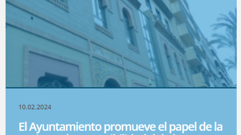 Captura de pantalla de la web municipal donde se convoca el taller