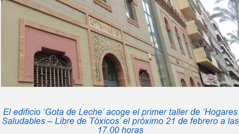 Anuncio del taller en la web municipal