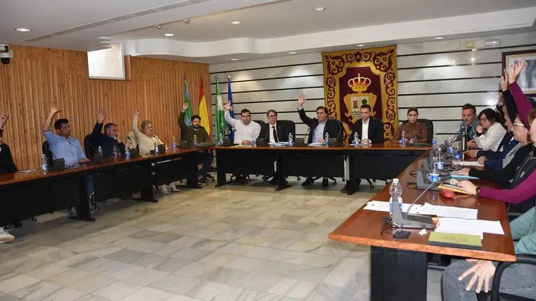 Voto a mano alzada en el Pleno municipal del 25 de marzo