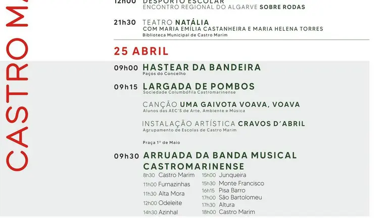 Cartaz 25 de Abril em Castro Marim