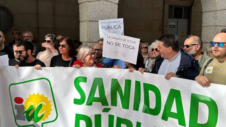 Rossi en la última protesta en defensa de la sanidad