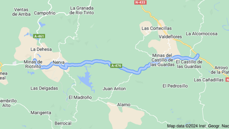 Trazado de la carretera A-476