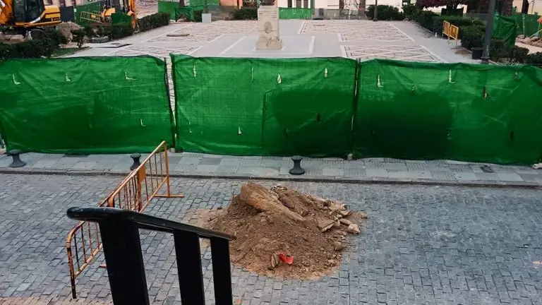 Ubicación del montón de restos hallados en San Pedro