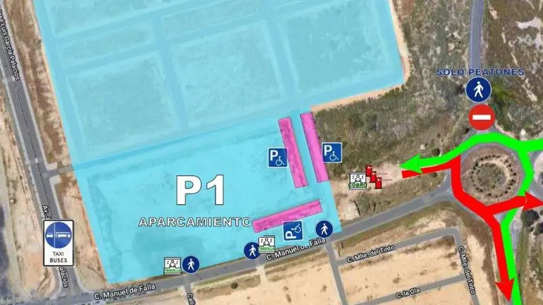 Parcelas que ocupa el parking