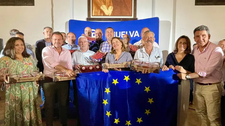 Carmen Crespo, en el mitin de Moguer