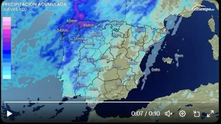 Captura de pantalla de la previsi&oacute;n del Tiempo.es