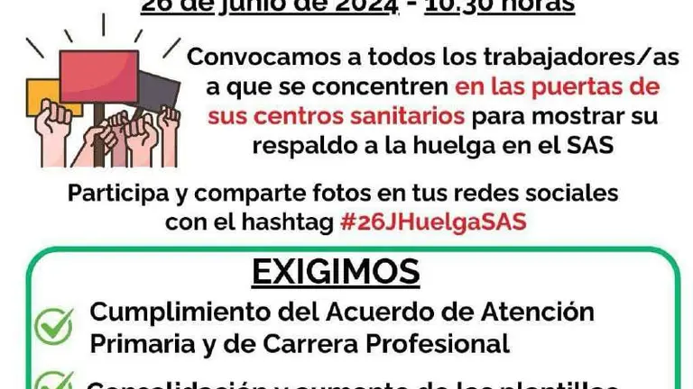 Cartel con el llamamiento a la jornada de huelga