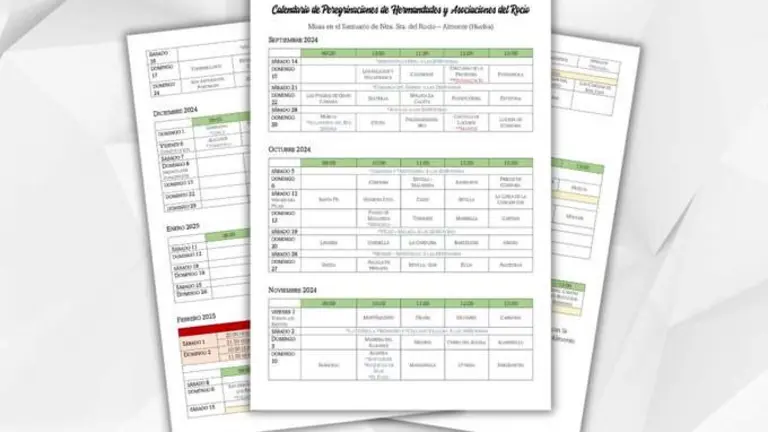 Calendario de peregrinaciones