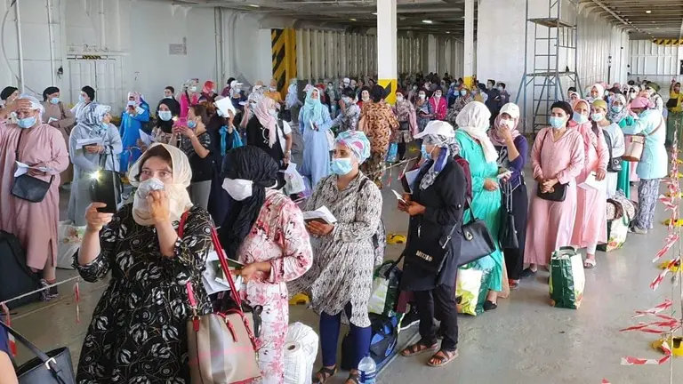 Llegada de trabajadoras marroquíes a Huelva