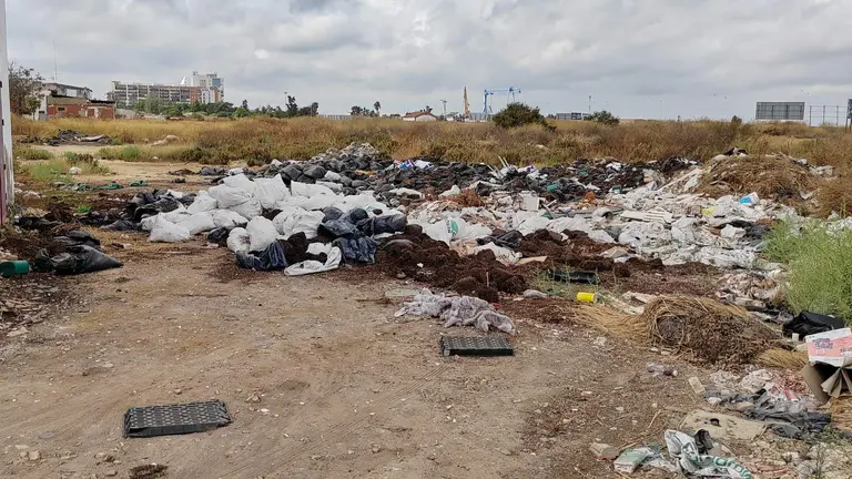 Vertedero en Marismas del Odiel
