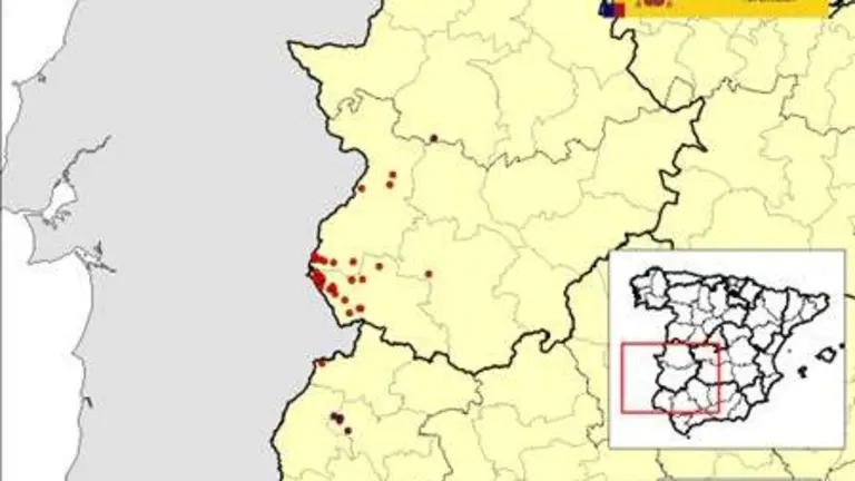 Puntos de propagación del virus de la Lengua Azul