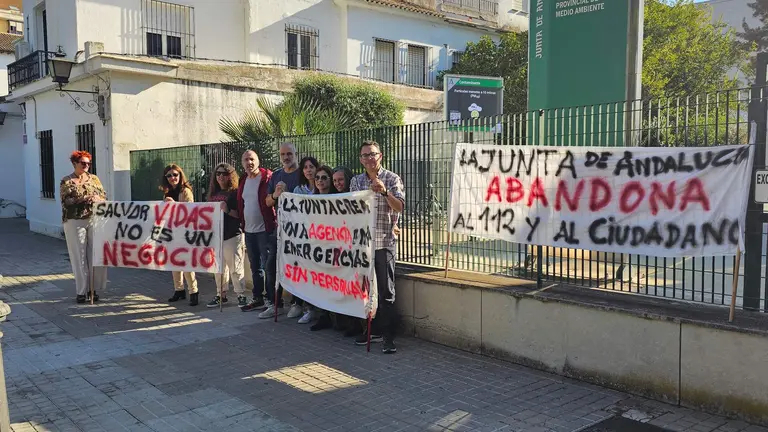 Protesta de trabajadores de Emergencias 112