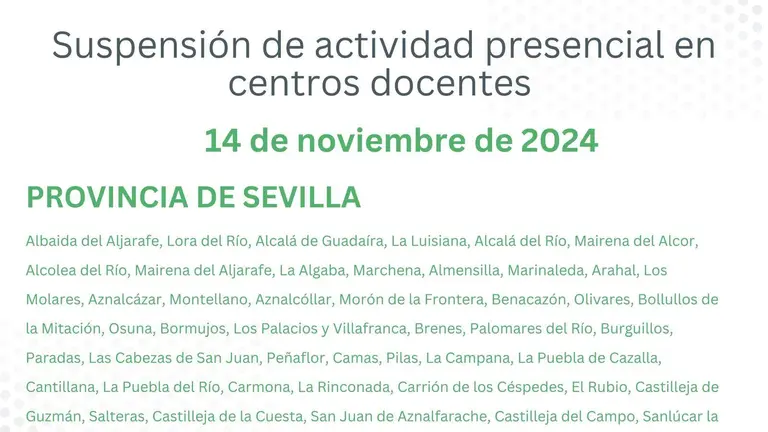 Avisos de la Junta en esta DANA