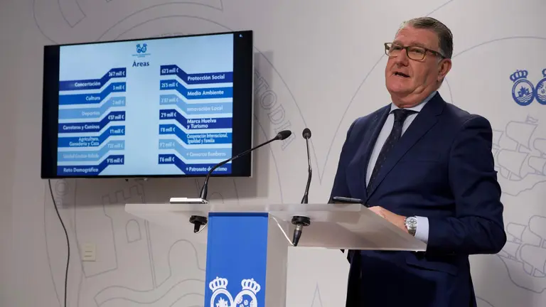 El vicepresidente Zamora en la rueda de presentación de los Presupuestos