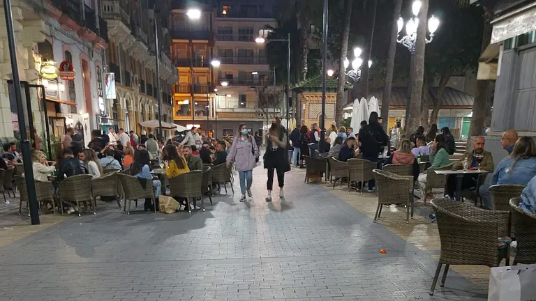 Terrazas en el centro de Huelva