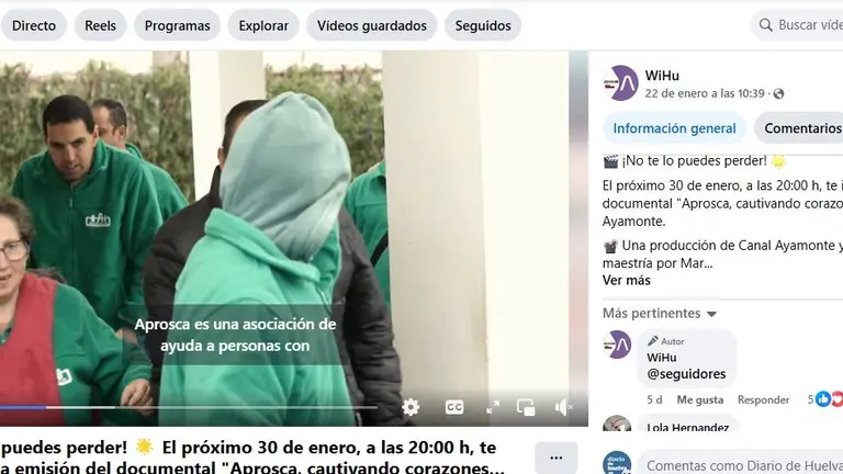 Captura de pantalla del trailer de documental en Canal Ayamonte y AVATEL
