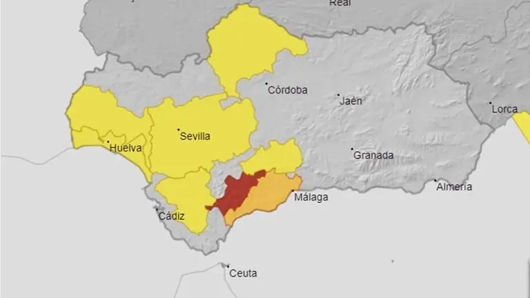 Mapa de avisos de AEMET y Emergencias