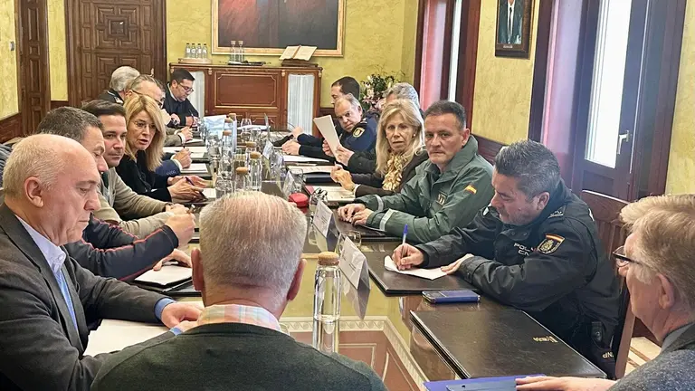 Rico, en el centro, frente a Miranda, en la Junta de Seguridad