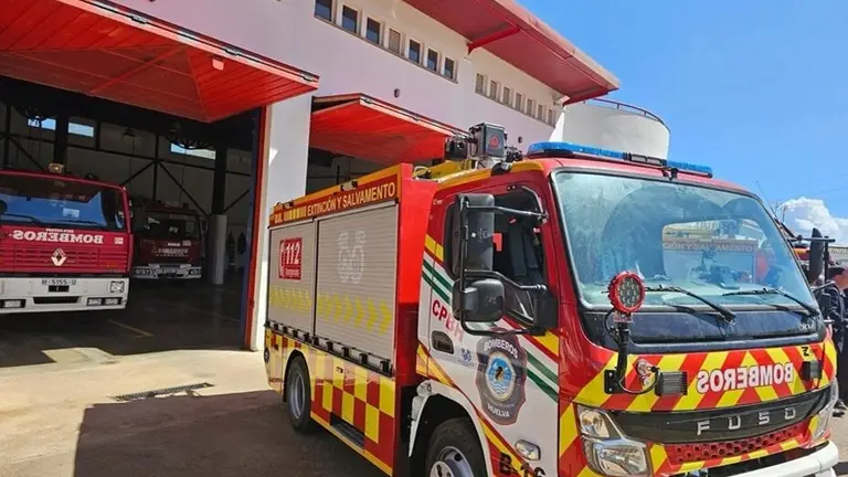 Camión de bomberos del Consorcio Provincial de Huelva en Jabugo