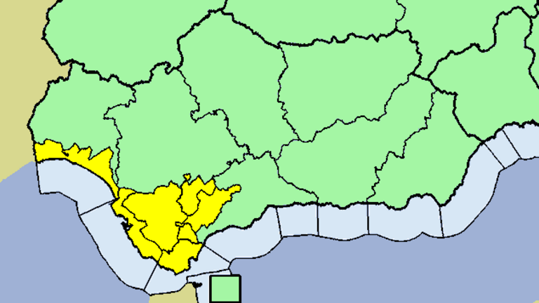 Mapa de avisos para el martes