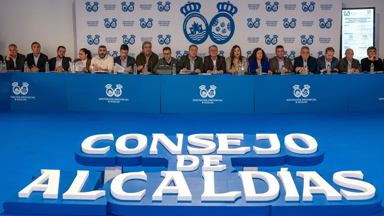 Consejo de alcaldes presidido por el presidente de la Diputaci&oacute;n