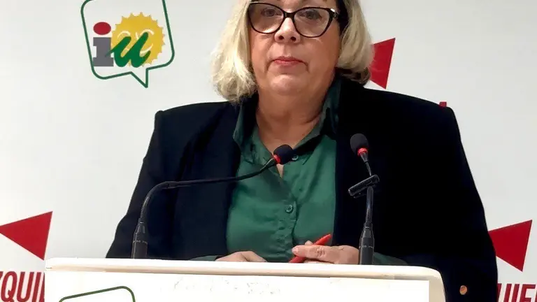 M&oacute;nica Rossi en una rueda de prensa sede IU