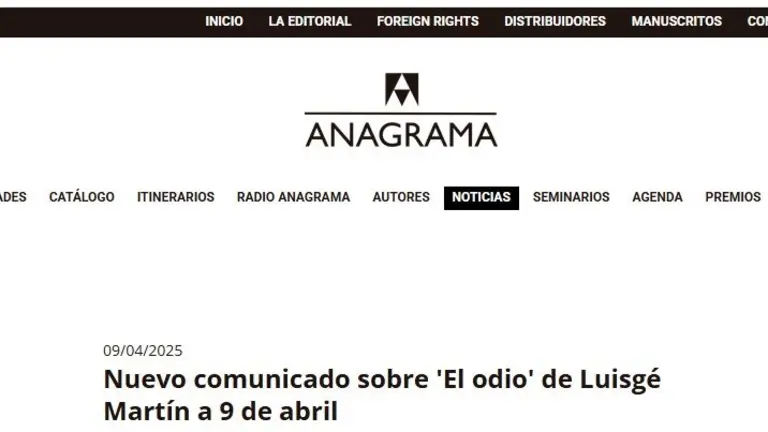 Captura de pantalla de la web de la editora Anagrama