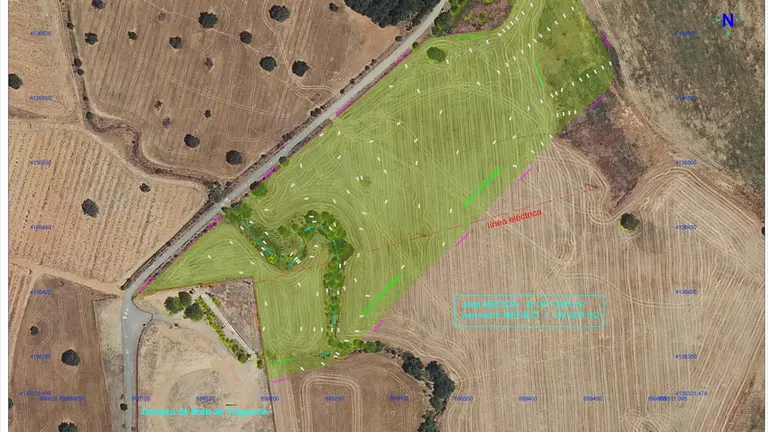 Plano de la parcela que incorpora el Ayuntamiento de Trigueros al conjunto del Dolmen de Soto