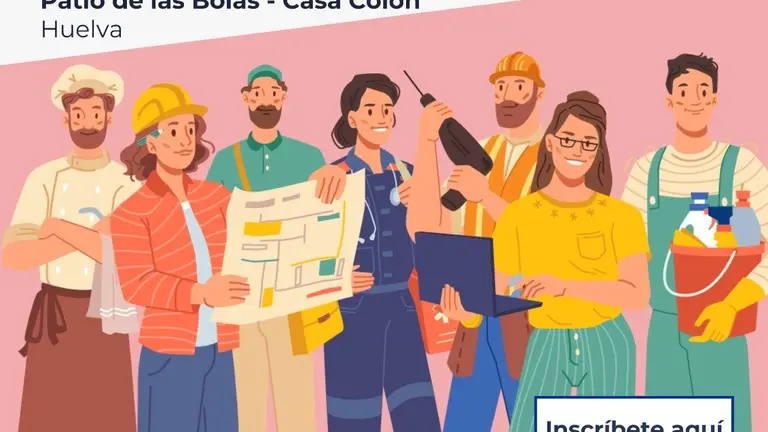 Cartel Cruz Roja Huelva I Feria de Empleo 15 de Mayo