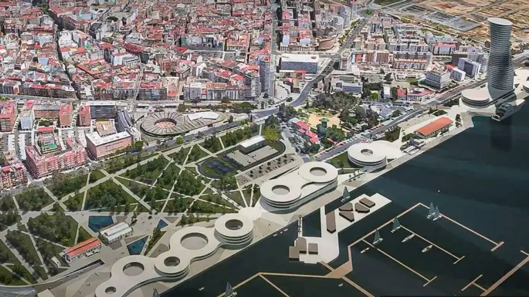 Infografia del proyecto de remodelacion del Muelle de Levante de Huelva.
