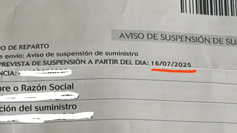 Carta recibida por Endesa.