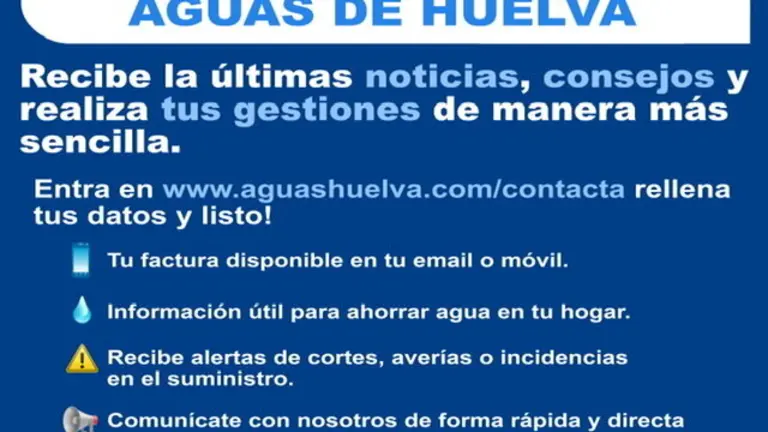 Campaña de Aguas de Huelva para facilitar las gestiones de los usuarios