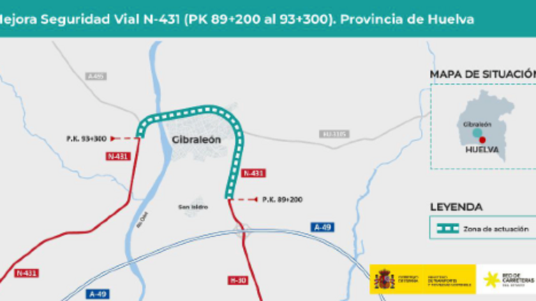 Tramo de la carretera que se arreglar&aacute; en Gibrale&oacute;n.