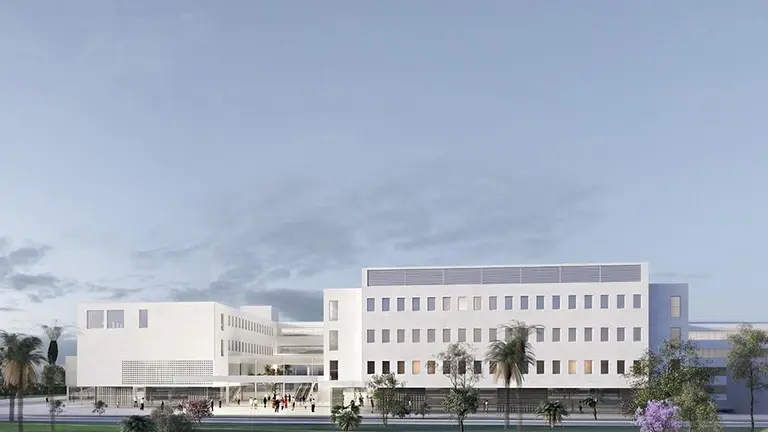 Recreación del futuro hospital materno infantil de Huelva / Fotografía: Junta de Andalucía.