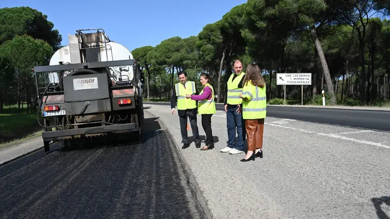 Arreglos de la carretera A-481 entre Chucena e Hinojos.