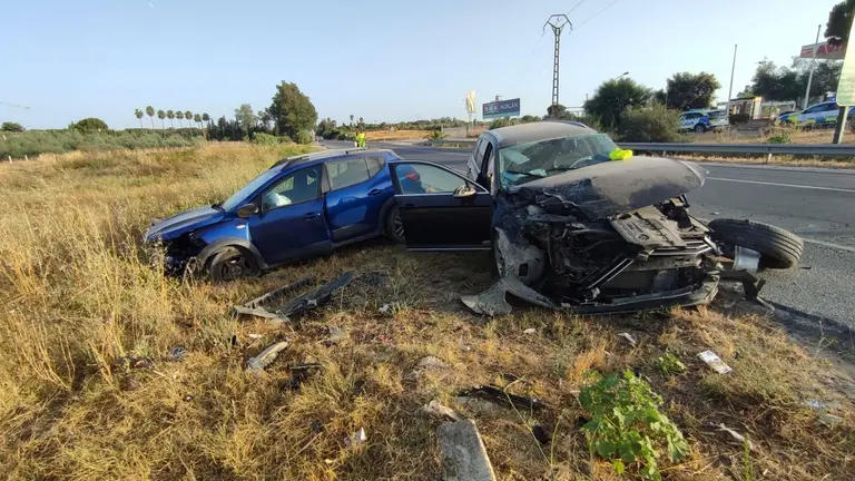 Los coches accidentados / Fotografía: Policía Local de Almonte.