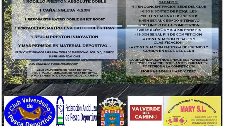 Concurso de pesca de Valverde del Camino / Fotografía: Ayuntamiento de Valverde del Camino.