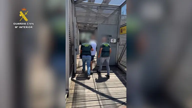 El detenido por la presunta estafa de jamones a empresas de Huelva / Fotografía: Guardia Civil