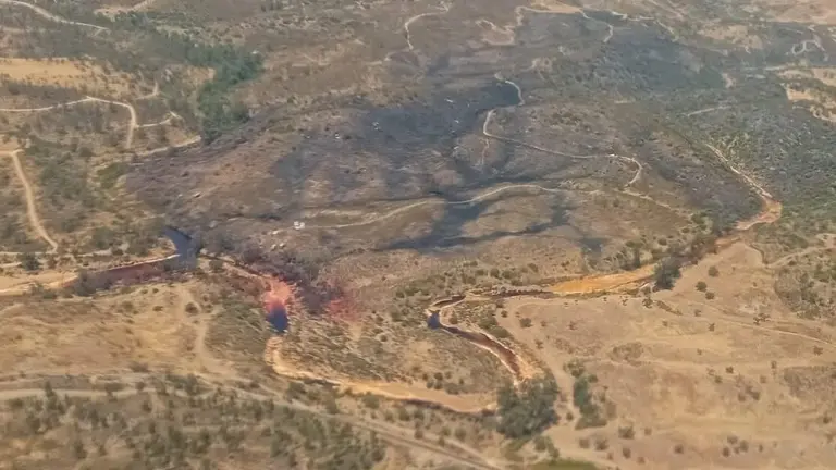 Zona afectada por el incendio en Villanueva de los Castillejos