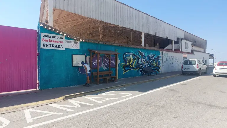 Nueva ubicación de la parada del autobús / Fotografía: Ayuntamiento de Almonte.