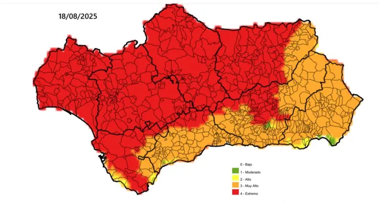 Mapa de riesgo de incendios