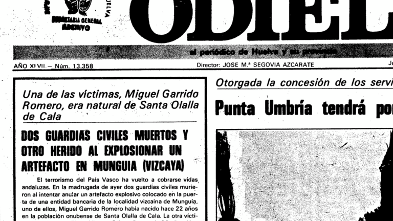 Portada del antiguo diario Odiel en 26 de agosto de 1982.