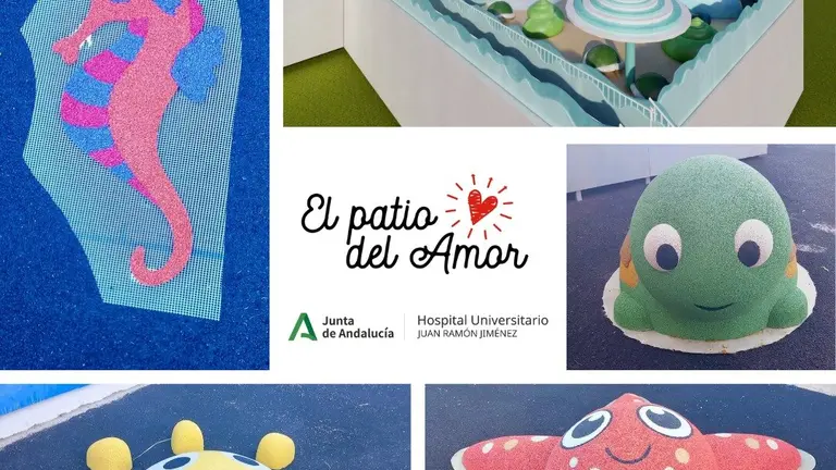 Nuevos elementos llegan al Patio del Amor. / Fotografía: Hospital Juan Ramón Jiménez.