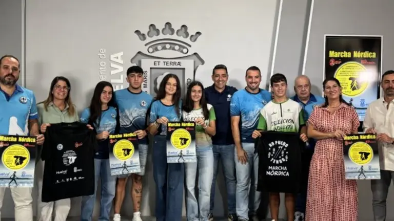 Presentación del campeonato de España de marcha nórdica. / Fotografía: Ayuntamiento de Huelva.
